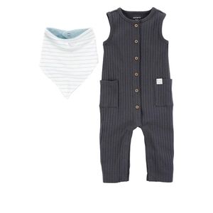 Carter's 2 piece jumpsuit and bandana bib set